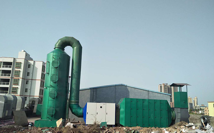 活性炭廢氣處理《翌駿環(huán)?！窂U氣凈化廢氣處理設備安裝現場