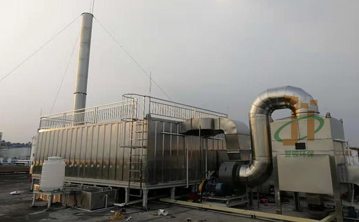 氣旋混合噴淋塔+生物法處理有機廢氣裝置廢氣處理工程案例