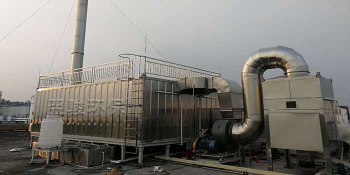 噴油廢氣(高效脫漆塔+生物法)處理工藝 噴油廢氣(高效脫漆塔+生物法)處理工藝