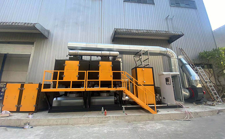 固化廢氣治理工程(干式過濾器+活性炭吸附濃縮+催化燃燒法) 固化廢氣治理工程(干式過濾器+活性炭吸附濃縮+催化燃燒法)